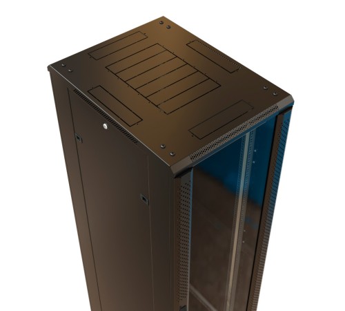 WRline Шкаф напольный 19-дюймовый, 42U, 2055x600x600 мм , передняя стеклянная дверь со стальными перфорированными боковинами, задняя дверь сплошная, цвет черный (RAL 9004) (разобранный) WRline Шкаф напольный 19-дюймовый, 42U, 2055x600x600 мм , передняя стеклянная дверь со стальными перфорированными боковинами, задняя дверь сплошная, цвет черный (RAL 9004) (разобранный)
