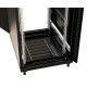 WRline Шкаф напольный 19-дюймовый, 42U, 2055x600x600 мм , передняя стеклянная дверь со стальными перфорированными боковинами, задняя дверь сплошная, цвет черный (RAL 9004) (разобранный)