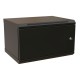 WRline Шкаф настенный 19-дюймовый (19"), 6U, 367х600х600мм, металлическая передняя дверь с замком, две боковые панели, цвет черный (RAL 9004) (разобранный)