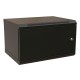 WRline Шкаф настенный 19-дюймовый (19"), 9U, 500х600х450мм, металлическая передняя дверь с замком, две боковые панели, цвет черный (RAL 9004) (разобранный)