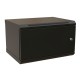 WRline Шкаф настенный 19-дюймовый (19"), 9U, 500х600х600мм, металлическая передняя дверь с замком, две боковые панели, цвет черный (RAL 9004) (разобранный)