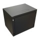 WRline Шкаф настенный 19-дюймовый (19"), 12U, 650х600х600мм, стеклянная дверь с перфорацией по бокам, ручка с замком, цвет черный (RAL 9004) (разобранный)