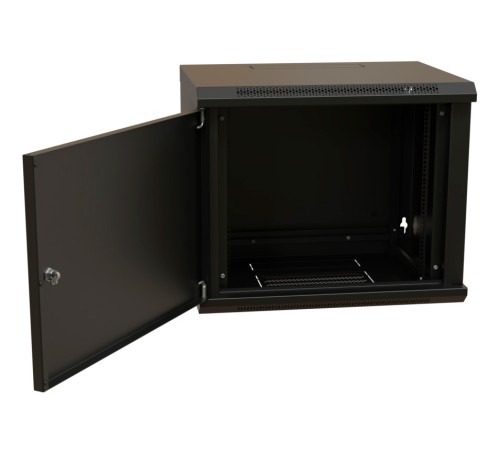 WRline Шкаф настенный 19-дюймовый (19"), 12U, 650х600х600мм, металлическая передняя дверь с замком, две боковые панели, цвет черный (RAL 9004) (разобранный) WRline Шкаф настенный 19-дюймовый (19"), 12U, 650х600х600мм, металлическая передняя дверь с замком, две боковые панели, цвет черный (RAL 9004) (разобранный)
