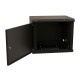 WRline Шкаф настенный 19-дюймовый (19"), 15U, 775х600х450мм, металлическая передняя дверь с замком, две боковые панели, цвет черный (RAL 9004) (разобранный)