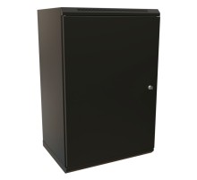 WRline Шкаф настенный 19-дюймовый (19"), 18U, 908х600х600мм, металлическая передняя дверь с замком, две боковые панели, цвет черный (RAL 9004) (разобранный)