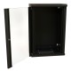 WRline Шкаф настенный 19-дюймовый (19"), 22U, 1086х600х450мм, стеклянная дверь с перфорацией по бокам, ручка с замком, цвет черный (RAL 9004) (разобранный)