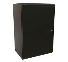 WRline Шкаф настенный 19-дюймовый (19"), 22U, 1086х600х450мм, металлическая передняя дверь с замком, две боковые панели, цвет черный (RAL 9004) (разобранный)