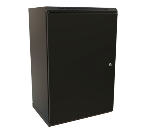 WRline Шкаф настенный 19-дюймовый (19"), 22U, 1086х600х450мм, металлическая передняя дверь с замком, две боковые панели, цвет черный (RAL 9004) (разобранный) WRline Шкаф настенный 19-дюймовый (19"), 22U, 1086х600х450мм, металлическая передняя дверь с замком, две боковые панели, цвет черный (RAL 9004) (разобранный)