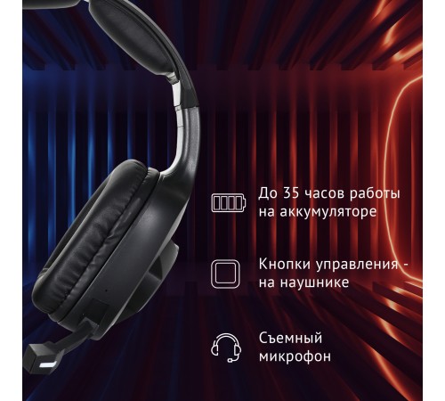 Наушники с микрофоном Оклик HS-L575G черный 1.5м мониторные BT оголовье (1895253) Наушники с микрофоном Оклик HS-L575G черный 1.5м мониторные BT оголовье (1895253)