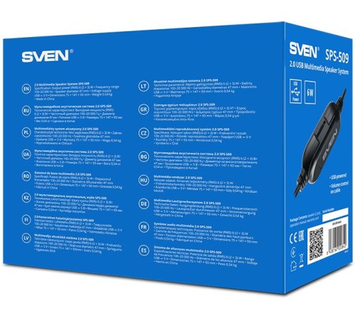 Колонки Sven SPS-509 2.0 черный 6Вт