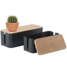 Органайзер Cactus CS-BOX-BL черный/бамбук