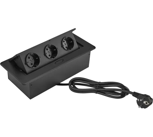 Розетка Cactus CS-SOCKET-EU3-BK для столешницы (уп.:1шт)