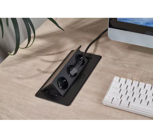 Розетка Cactus CS-SOCKET-EU3-BK для столешницы (уп.:1шт)