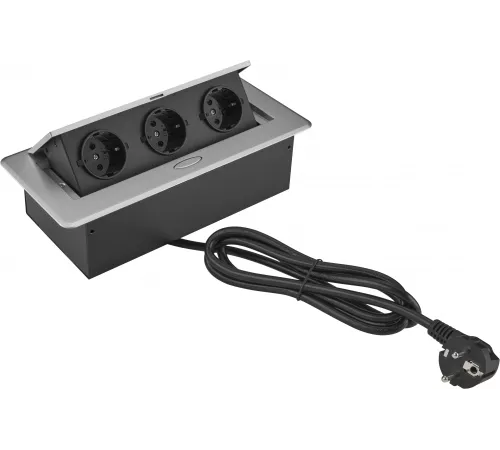 Розетка Cactus CS-SOCKET-EU3-GYBK для столешницы серый (уп.:1шт)
