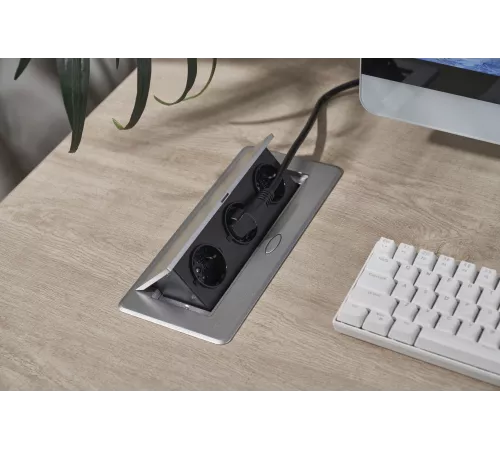 Розетка Cactus CS-SOCKET-EU3-GYBK для столешницы серый (уп.:1шт)