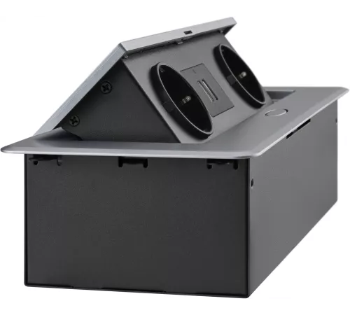 Розетка Cactus CS-SOCKET-EU/USBA-GY для столешницы серый