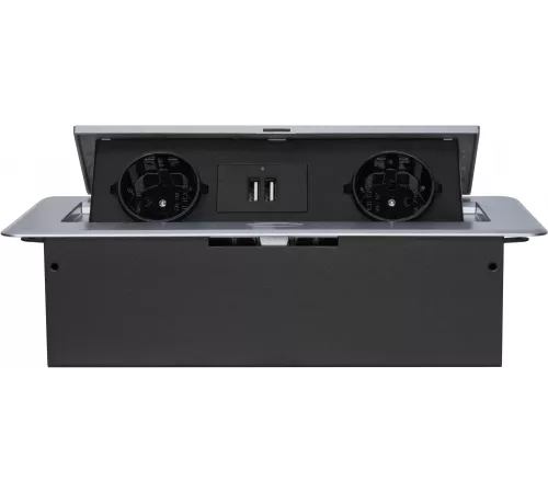 Розетка Cactus CS-SOCKET-EU/USBA-GY для столешницы серый