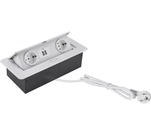 Розетка Cactus CS-SOCKET-EU/USBA-WH для столешницы белый