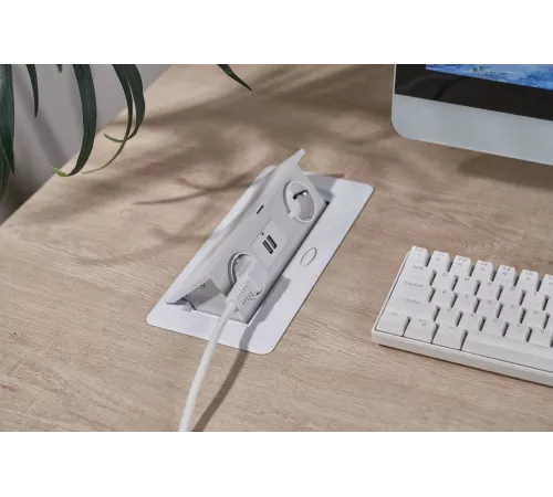 Розетка Cactus CS-SOCKET-EU/USBA-WH для столешницы белый