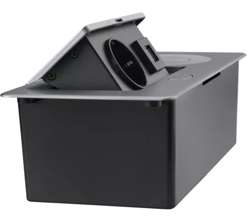 Розетка Cactus CS-SOCKET-USBA-WLESS для столешницы серебристый