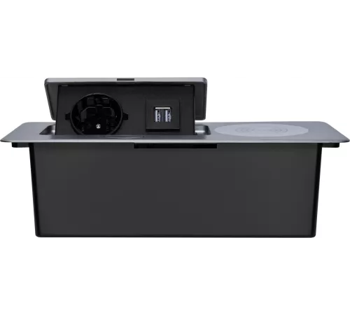 Розетка Cactus CS-SOCKET-USBA-WLESS для столешницы серебристый