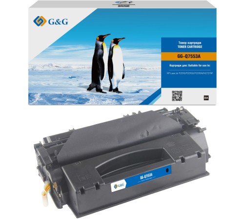 Картридж лазерный G&G GG-Q7553A черный (3000стр.) для HP LJ P2010/P2014/P2015/M2727nf MFP/M2727nfs MFP