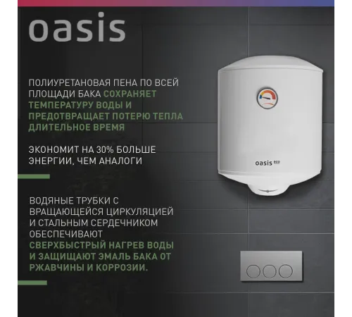 Водонагреватель Oasis Standart EcoER-30 1.5кВт 30л электрический настенный/белый Водонагреватель Oasis Standart EcoER-30 1.5кВт 30л электрический настенный/белый