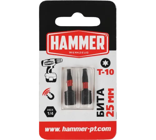 Набор бит Hammer 203-179 универсал. Дл=25мм (2пред.) для шуруповертов Набор бит Hammer 203-179 универсал. Дл=25мм (2пред.) для шуруповертов