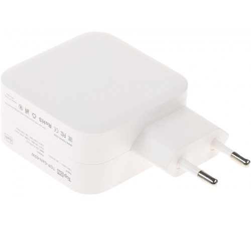 Блок питания TopON TOP-GaN-65W автоматический 65W 5V-20V 3.25A 2xUSB от бытовой электросети LED индикатор Блок питания TopON TOP-GaN-65W автоматический 65W 5V-20V 3.25A 2xUSB от бытовой электросети LED индикатор