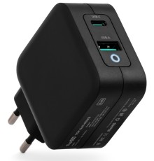 Блок питания TopON TOP-GaN-65WB автоматический 65W 5V-20V 3.25A 2xUSB от бытовой электросети LED индикатор