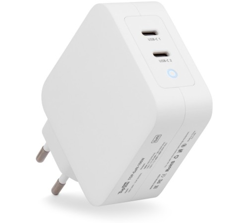 Блок питания TopON TOP-GaN-100W автоматический 100W 5V-20V 5A 2xUSB от бытовой электросети LED индикатор Блок питания TopON TOP-GaN-100W автоматический 100W 5V-20V 5A 2xUSB от бытовой электросети LED индикатор