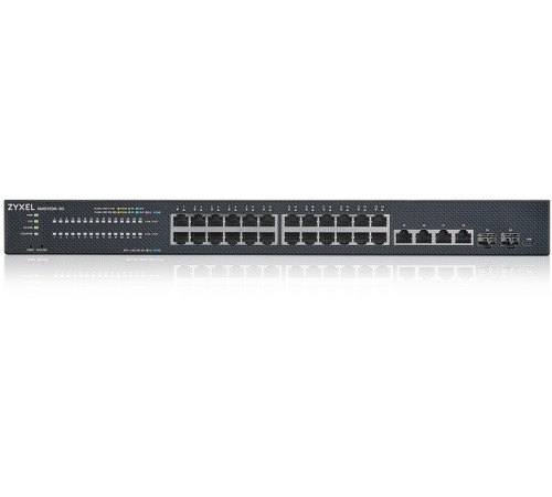 Гибридный Smart L2+ коммутатор Zyxel NebulaFlex XMG1930-30, rack 19", 24xRJ-45: 1/2.5G, 4xRJ-45: 1/2.5/5/10G, 2xSFP+, автономное/облачное управление (XMG1930-30-ZZ0101F) Гибридный Smart L2+ коммутатор Zyxel NebulaFlex XMG1930-30, rack 19", 24xRJ-45: 1/2.5G, 4xRJ-45: 1/2.5/5/10G, 2xSFP+, автономное/облачное управление (XMG1930-30-ZZ0101F)