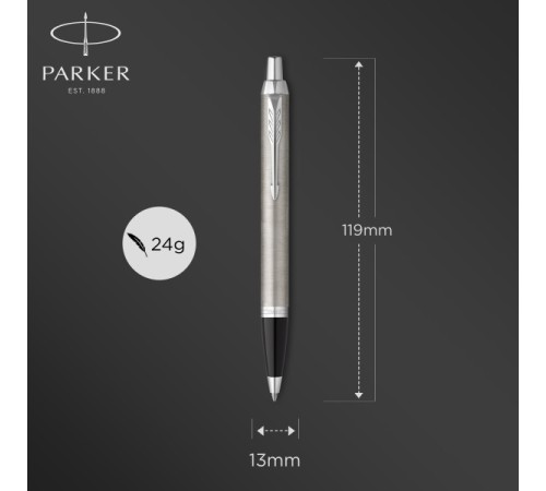 Ручка шариков. Parker IM Core (CW2150841) Stainless Steel CT M черн. черн. подар.кор.европод.