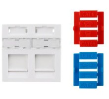 Hyperline SIP3-2K-M45-45 Вставка 45x45 (аналог Mosaic) для 2х модулей Keystone Jack, со шторками