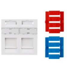 Hyperline SIP3-2K-M45-45 Вставка 45x45 (аналог Mosaic) для 2х модулей Keystone Jack, со шторками