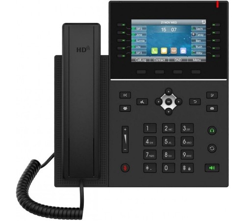 Fanvil IP телефон, 20 линий SIP, 2х10/100/1000, осн. цветной дисплей 480x272, записная нкига на 2000, IPv6.  60  клавиш быстрого набора, POE (J6)