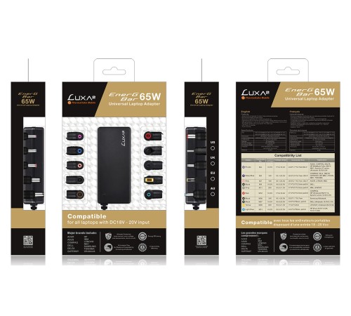 Адаптер Thermaltake LUXA2 EnerG Bar 65W автоматический 65W 17.6V-20.5V 10-connectors 4.6A от бытовой электросети