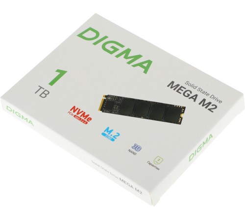 Накопитель SSD Digma PCIe 3.0 x4 1TB DGSM3001TM23T Mega M2 M.2 2280