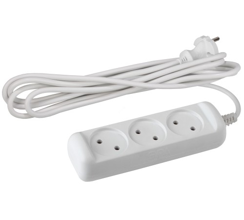 ЭРА Б0028355 Удлинитель U-3-3m-2x1 без заземления 3 гнезда 3 м {полипропилен, 2х1 мм2}