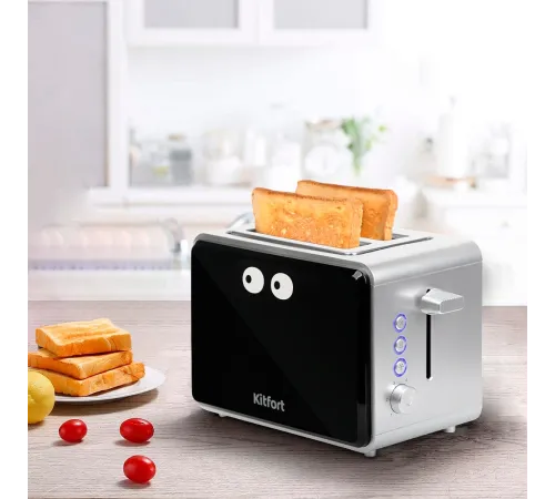 Тостер Kitfort КТ-2065 750Вт черный/серебристый Тостер Kitfort КТ-2065 750Вт черный/серебристый