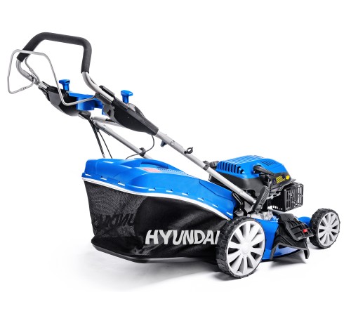 HYUNDAI [L 4610S] Бензиновая газонокосилка {самоходная, двигатель Hyundai ICV145,4-х такт, 3.8 л.с./145 см3, Ширина среза 45,7 см, Высота среза 25-75 мм, 33,8 кг }