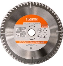 Диск пильный Sturm! 9023-185-20/16-60 d=185мм d(посад.)=20мм (циркулярные пилы)
