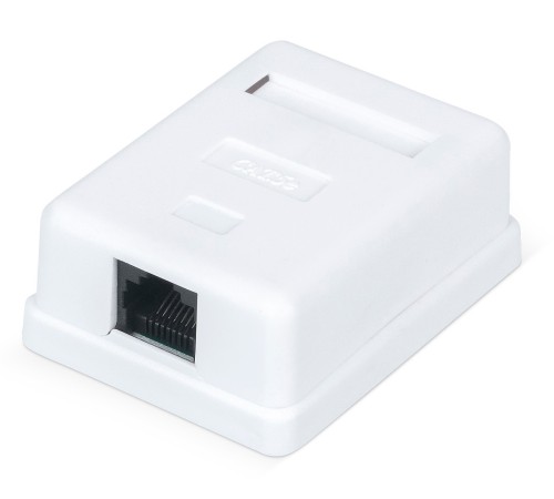 Розетка Hyperline WRLine WR-WS-8P8C-C5E-1 комп.RJ45 1 кат.5E UTP бел. (упак.:1шт)