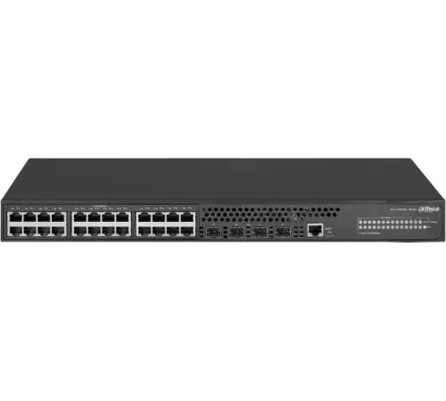 Сетевое оборудование DAHUA 28-портовый управляемый коммутатор, уровень L3Порты: 24 RJ45 10/100/1000Мбит/с, 4 SFP+ 1000/10000Мбит/с(uplink); питание: 100~240В(AC); грозозащита: до 6кВ (DH-AS5500-24GT4XF)