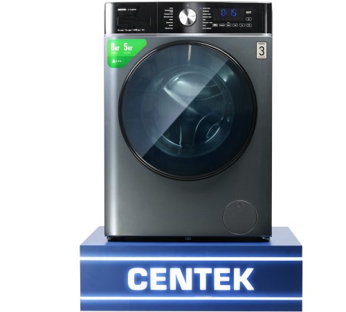 Стиральная машина Centek CT-1956 серый, загрузка фронтальная 8/5 кг (стирка/сушка), 1400 об/мин., класс А+++