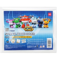 Пленка Deli CH900 Super Wings для книги с липк.сл. (набор 10шт) ПП гладкая прозр. 210x350мм