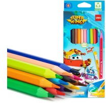 Карандаши цв. Deli EC126-12 Super Wings шестигран. пластик кор.европод. (12шт)
