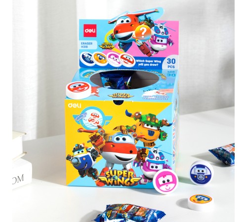 Ластик Deli EH318 Super Wings 30х10мм ассорти