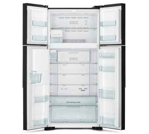 Холодильник Hitachi R-W660PUC7X GBK 2-хкамерн. черное стекло (двухкамерный)