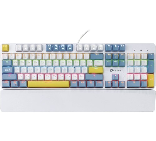Клавиатура Оклик K951X механическая белый USB Multimedia Touch LED (1901079) Клавиатура Оклик K951X механическая белый USB Multimedia Touch LED (1901079)